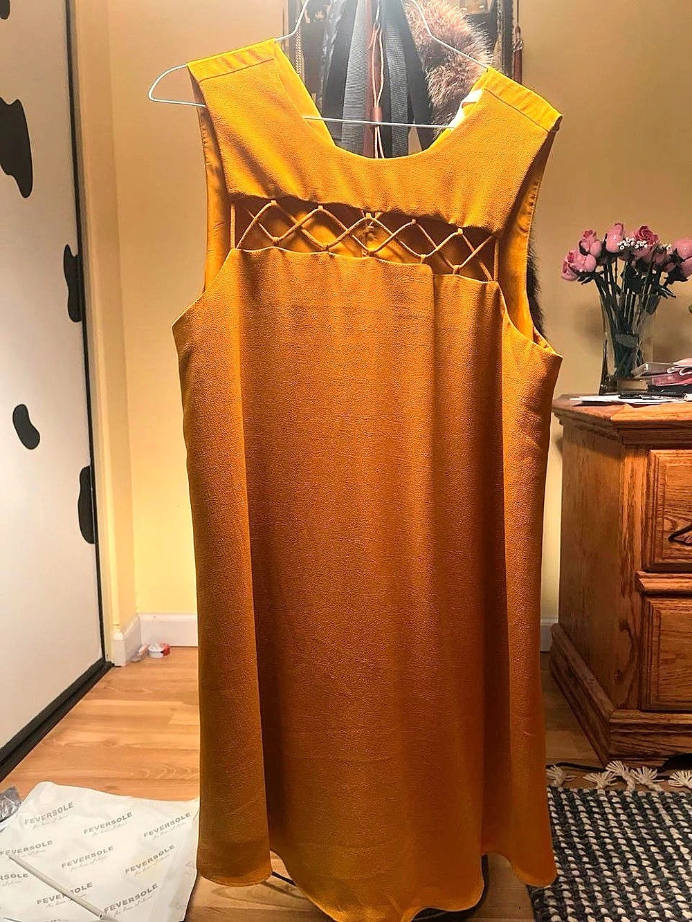 Forever 21 Dress - Short LE Mustard Mini Dress Large NWT fits like a medium